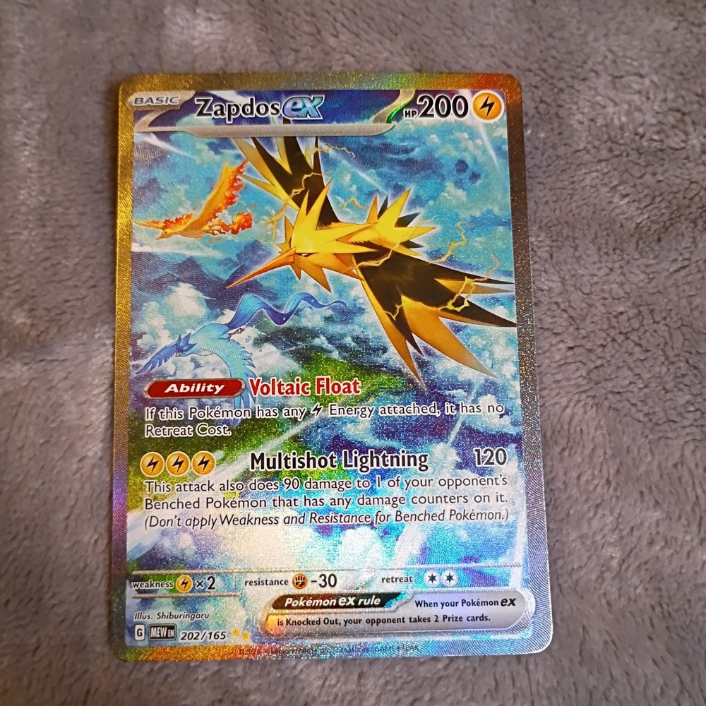 Pokemon Zapdos ex 202/165 Scarlet & Violet 151 Special Illustration Rare SIR
